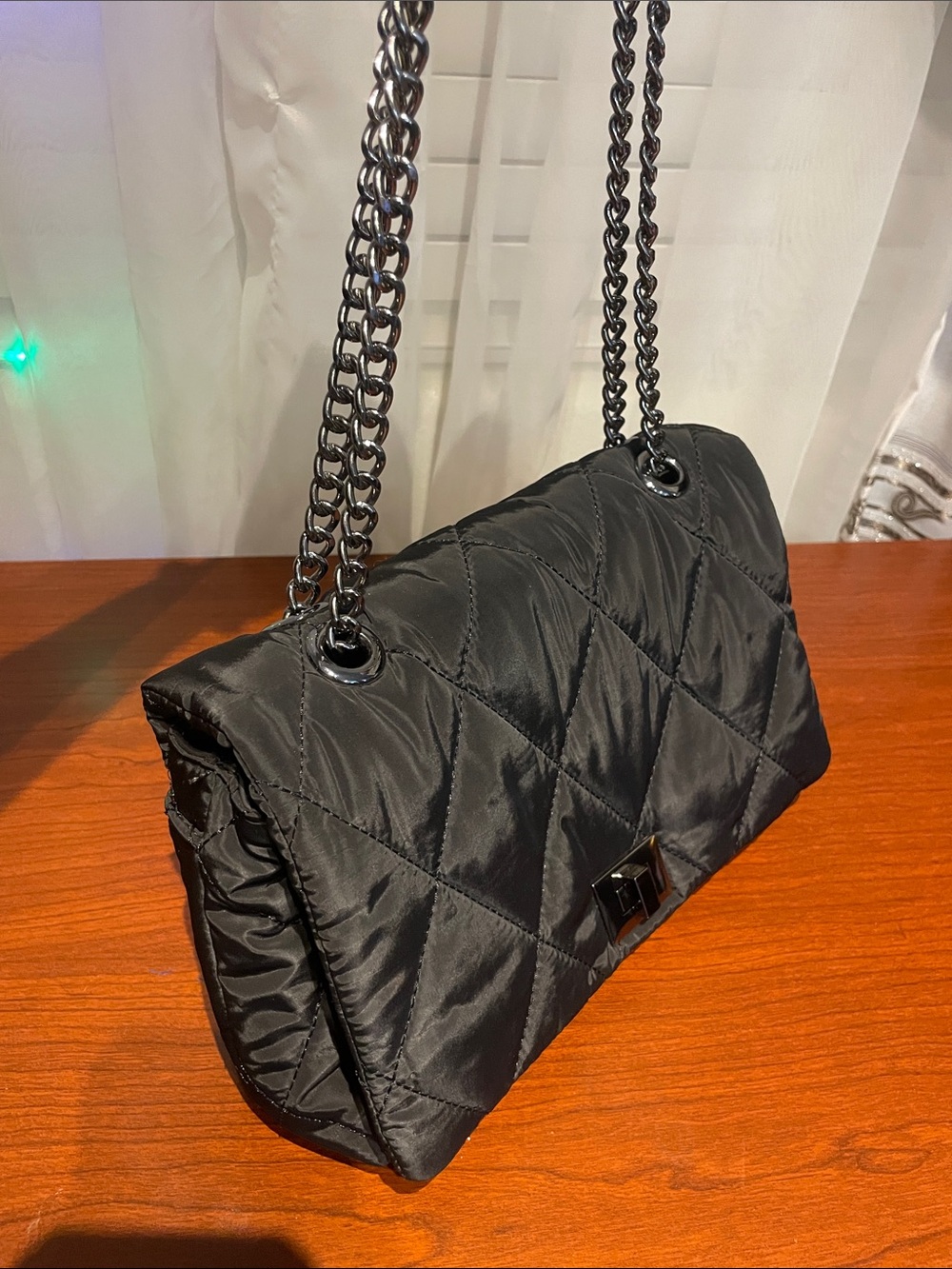 INC EUC Quilted Chain-Handle Shoulder Bag - Black - Picture 12 of 13
